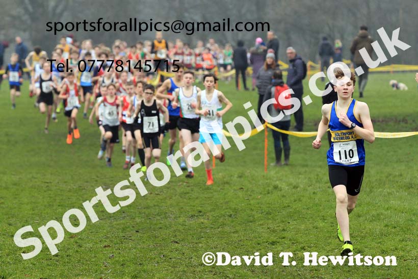 Boys Under-13s 2023 Northern Cross Country Champs., Witton Park, Blackburn. Photo: David T. Hewitson/Sports for All Pics
